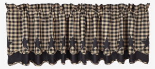 Black Star Scalloped Valance Layered Lined #7806926