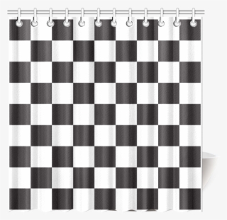 Checkerboard Black And White Squares Shower Curtain - Csp Of 4 Queen Problem #7807115