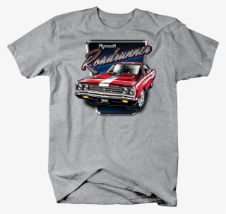 Red 1969 Plymouth Roadrunner White Stripe American - Dodge Challenger T Shirt #7808304