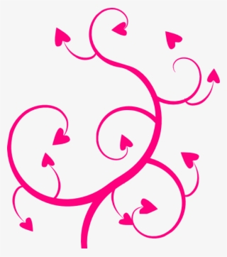 Pink Swirl Clip Art - Heart On Vine #7810156