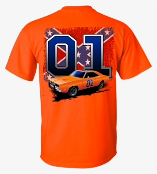 Youth Cooter's 01/general Lee With Flag T-shirt - General Lee Car Shirts #7810594
