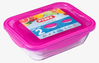 Pyrex Cook And Go 2 Piece Rectangular Set Pink Storage - Ice Cream #7811047