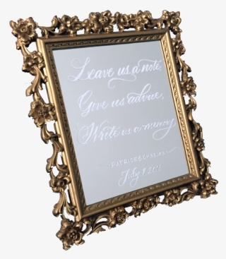5" X 11" Ornate Gold Mirror - Picture Frame #7811051