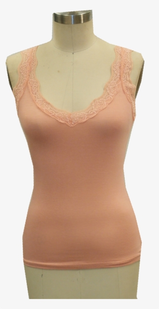 Stretch Cotton Jersey Lace Trim Cami - Mannequin #7812416