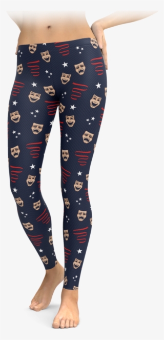 Comedy & Tragedy Mask Leggings - Teeth Leggings #7812644