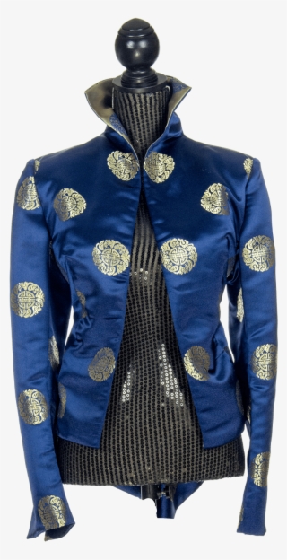 Cream Silk Jacket Black Lace Trim - Cardigan #7812887