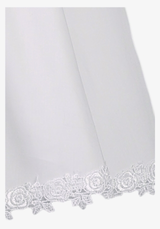 Lace Trim & White Cotton Christening Gown W Smocked - Tablecloth #7813008