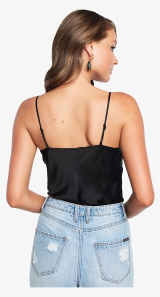 Lace Trim Cami In Colour Caviar - Photo Shoot #7813039