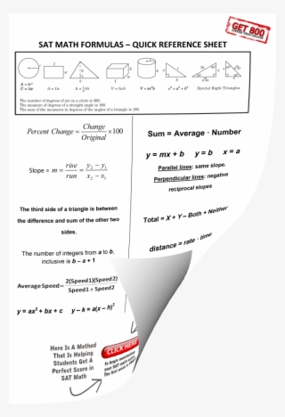 To Help You Know All The Math Formulas To Remember, - Formula To Remember For Sat #7813497