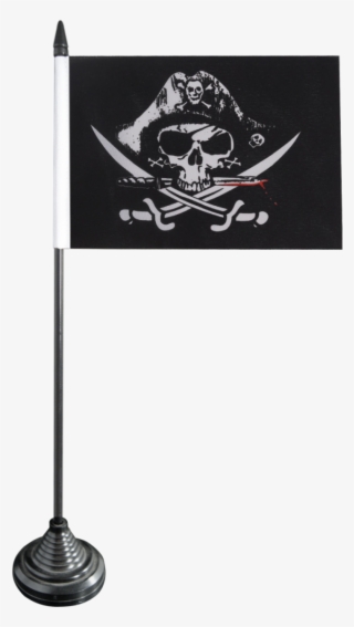 Pirate With Bloody Sabre Table Flag - Pirate Flag #7814196