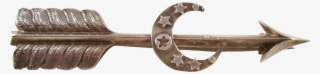 Victorian Arrow & Moon Sterling Silver Brooch - Rifle #7814328