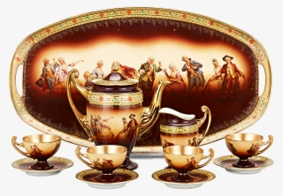 Bohemian Porcelain Tea Set - Saucer #7814613