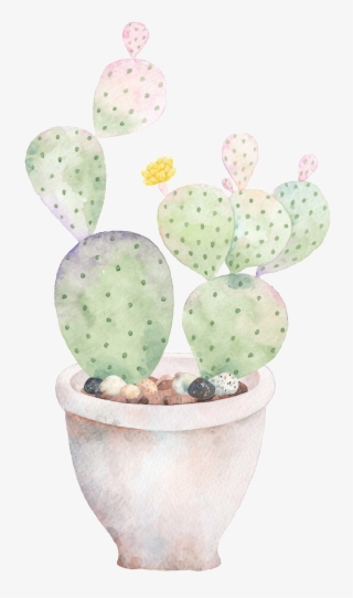 Hand Painted A Plate Of Cactus Png Transparent - Cactus #7816566