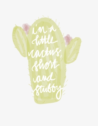 Cute Cactus Watercolor Calligraphy Print - Barbary Fig #7817197