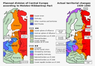 Planned And Actual Territorial Changes In Central Europe - World Map Before And After World War 2 #7818475