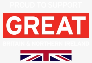 Proud To Support Great & Flag White Cmyk Bni - Great Britain #7823802