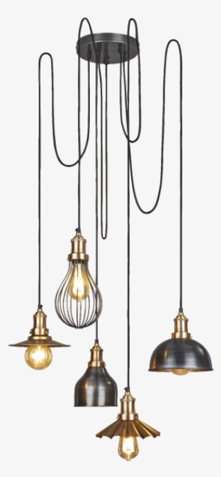 Brooklyn Vintage 5 Wire Pendant Light By Industville - Industville Brooklyn Vintage 5 Wire Pendant Light #7825297