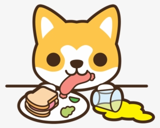 Dog Eating Food Off Table - Kawaii Dog And Cat Clipart #7826878