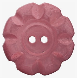 Button With Scalloped Border, Salmon - Circle #7826979