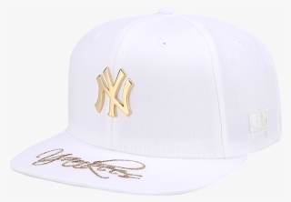 Mlb White Gold Snap Back Cap Metallic Logo Adjustable - Baseball Cap #7827689