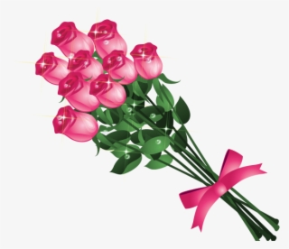 Pink Rose Clipart Wallpaper - Bouquet Of Roses Png Vector #7828077