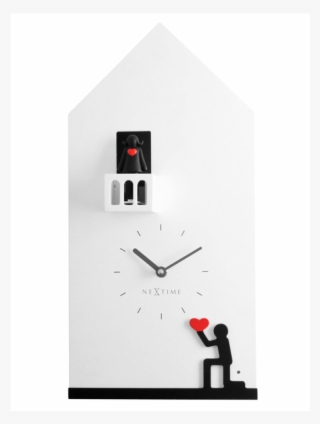 Nextime Wall Clock︱romeo & Juliet - Kuckucksuhr Modern Weiß #7828165