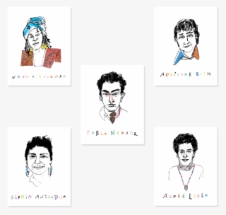 Famous Dead Author Art Print - Cartoon #7831059