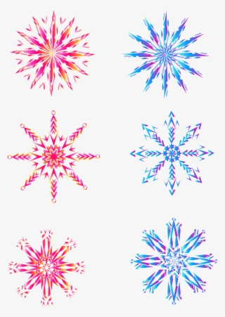 Color Gradient Snowflake Winter Elements Png And Vector - Vector Graphics #7831253