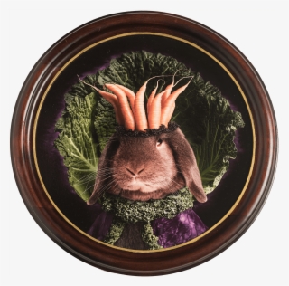 Royal Lentil Of Lettuce Land In Round Wooden Frame - Brown Hare #7833059