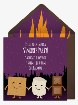 S'mores Bonfire Online Invitation - Cartoon #7833885