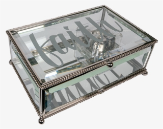 Silver Faith Glass Music Box - Coffee Table #7833954