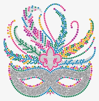 Mardi Gras Mask With Silver Rhinestones - Illustration #7835167