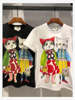 Gucci 08071224 Men's Gucci Tee Fashion Tops Short Cat - Clothes Hanger #7837310