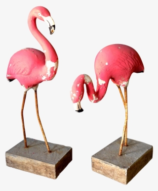 Fantastic Pair Of 1950's Vintage Pink Flamingos - Greater Flamingo #7838245