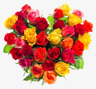 Heart With Flowers - Buchet De Trandafiri Multicolori #7838870