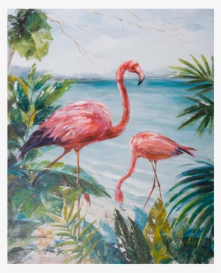 Image For 24x32" Flamingo Painting - Tableau Avec Flamant Rose #7838970