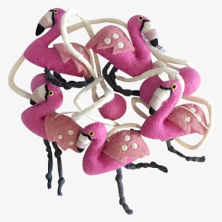 Pink Flamingo Felt Garland Garland Rainbows And Clover - Baby Mobile #7839268
