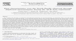 Dust Characteristics Over The North Pacific Observed - Document #7839271
