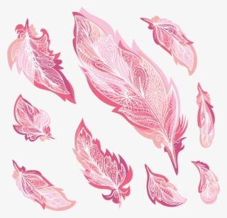 Sticker Boheme Plumes Roses Ambiance Sticker Col Inc - Plumes Roses #7841680