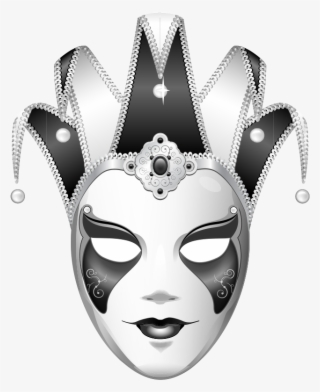 Mask Black And White Jester Transprent Png - Black And White Mask Png #7848572