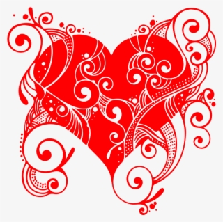 Swirl Heart Png Transparent - Corazones Para Dibujar #7854629