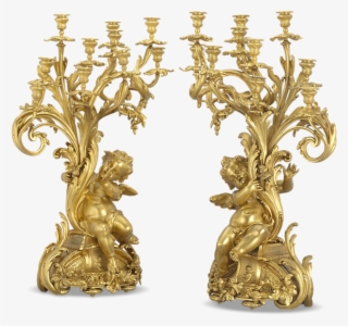 Barbedienne Gilt Bronze Candelabra - Bronze Sculpture #7855036