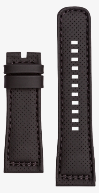 Leather Strap Black, Perforated - Watch Strap #7858256