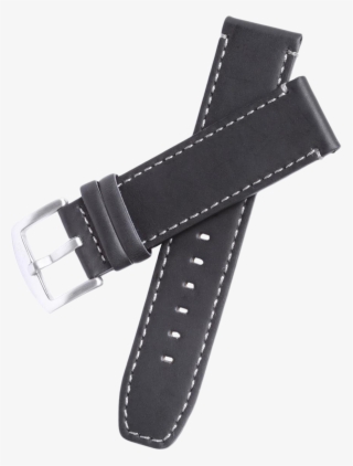 Xeric 22mm Black Leather Strap With Stitching - Strap #7858445