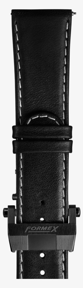 Black Oiled Leather Strap With Titanium Buckle - Strap #7858648