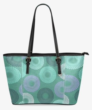 Teal Sea Foam Green Lace Doily Leather Tote Bag/small - Handbag #7860699
