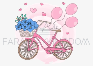 Party Bicycle Valentine Day Holiday Vector Illustration - Illustration #7861078