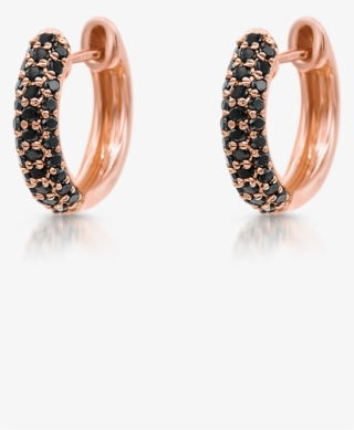 Baby Hoops With Black Diamonds - Earrings #7861528