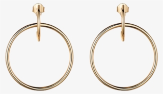 Gold Circular Hoop Earrings - Earrings #7862380