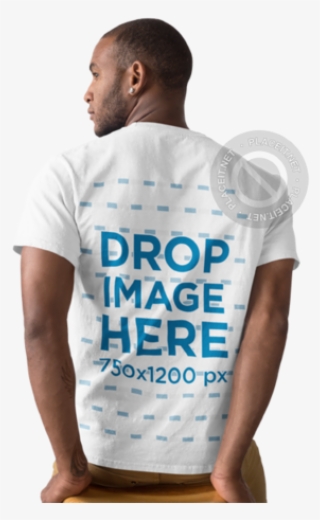Back Of A Black Man Wearing A Round Neck Tee Mockup - Active Shirt #7864688
